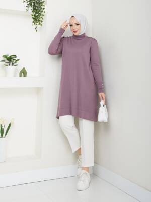 Gül Kurusu Merserize Tüylenmez Şık Tunik - 1