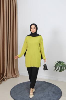 Yağ Yeşili Fitilli Merserize Tunik